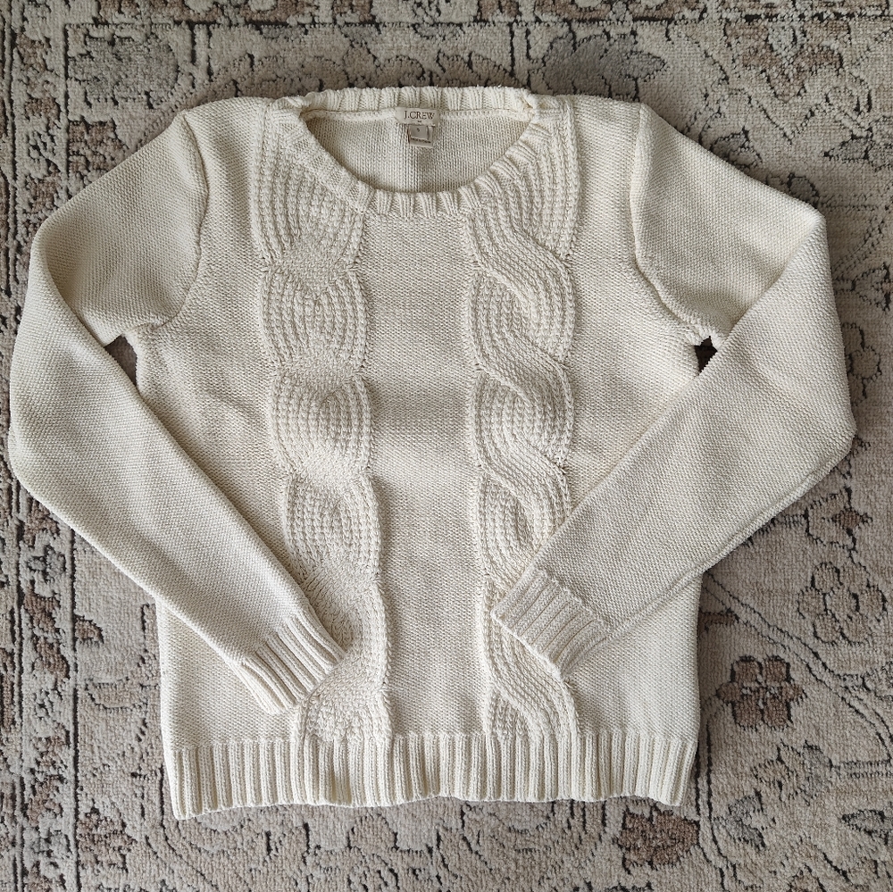 JCrew Cream Knitted Sweater